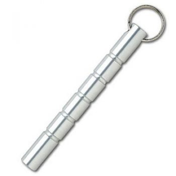 Kubaton ~ Aluminum Self Defense Key-Chain - Silver - Flat - Image 2