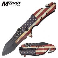 SPRING ASSISTED KNIFE ~ MTECH USA ~ American Flag