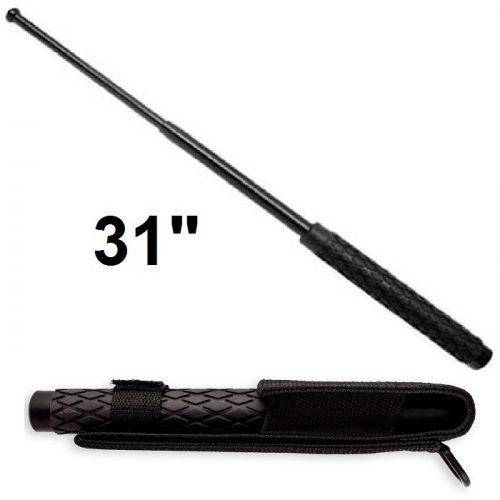 31" Expandable Baton ~ Rubber Handle ~ Black