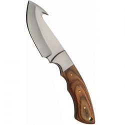 7.5" Pakka Wood Handled Gut-Hook Knife