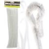 100 Pack ~ 12"x 1/4" (6 mm) Chenille Stem Pipe & Firearm Cleaners ~ White