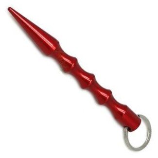 Kubaton ~ Aluminum Self Defense Key-Chain - Red - Pointed
