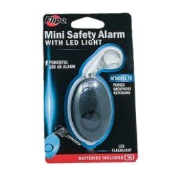 Mini Safety Alarm w/ LED Light - Black