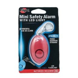 Mini Safety Alarm w/ LED Light - Red