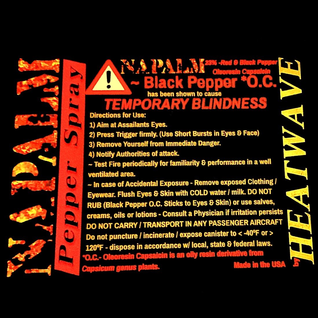 HEATWAVE NAPALM 4 OZ. FLIP-TOP PEPPER SPRAY (BALLISTIC