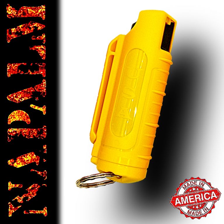 NAPALM ~ 1/2 oz Pepper Spray in Hard Molded Polymer Shell - Yellow