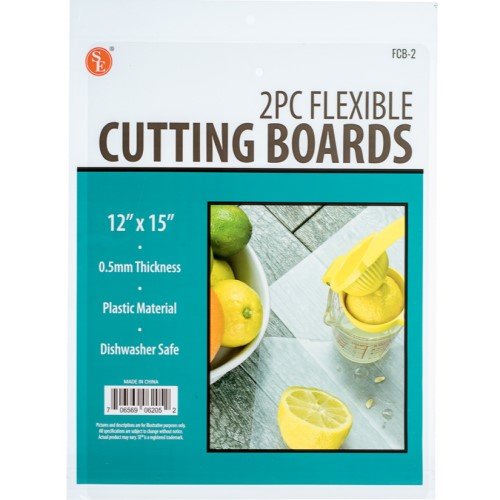 2 Pack Set - Flexible Cutting Boards Dishwasher Safe - Dims: 12 X