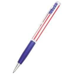 Professional USA Flag Pen Knife ~ Serrated Blade ~ Refillable Ball-Point