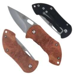 3" Closed - 2" Drop Point Blade w/ Rosewood Handle & Pocket Clip Knife