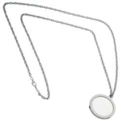 4x/1.5" Glass Lens Necklace Magnifier w/ 36" Silver Color Chain (2.8MM Thick Chain)